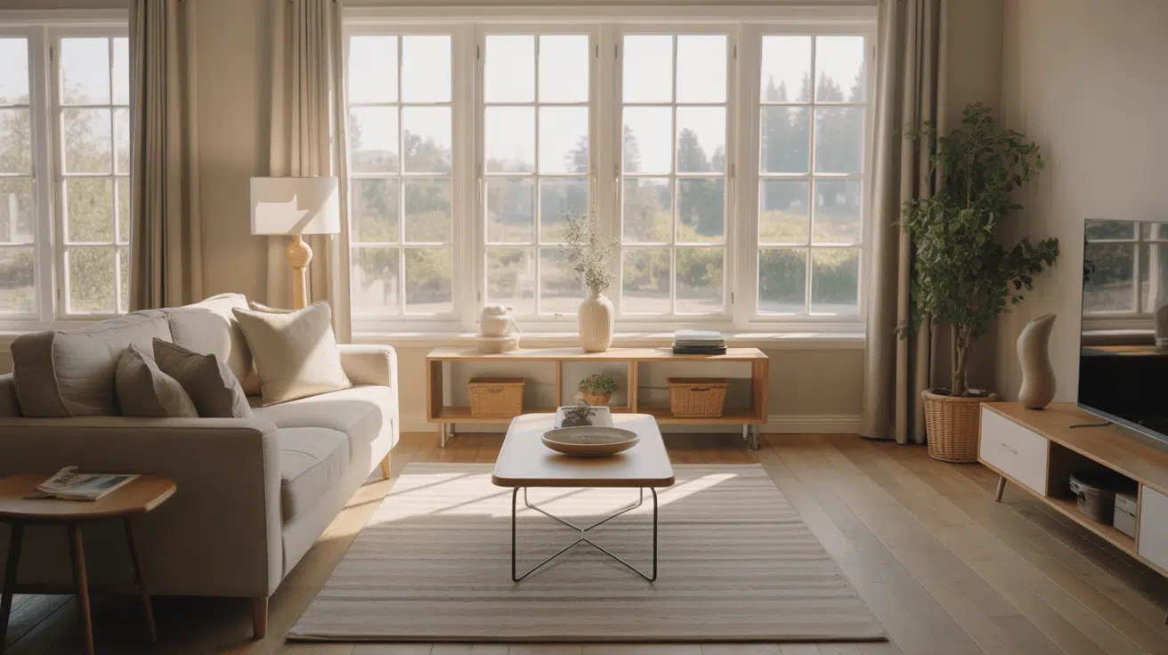 arranging living room furniture with fireplace and tv
