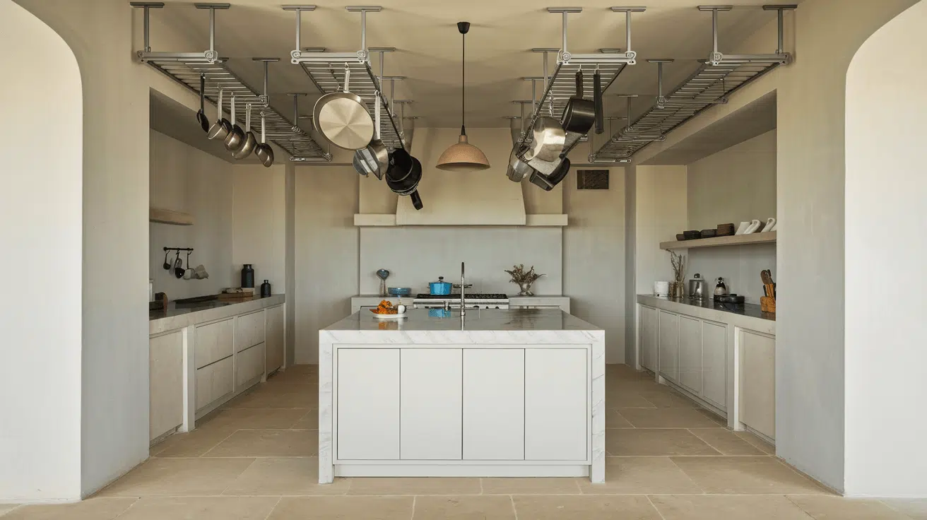 ceiling mounted storage kitchen