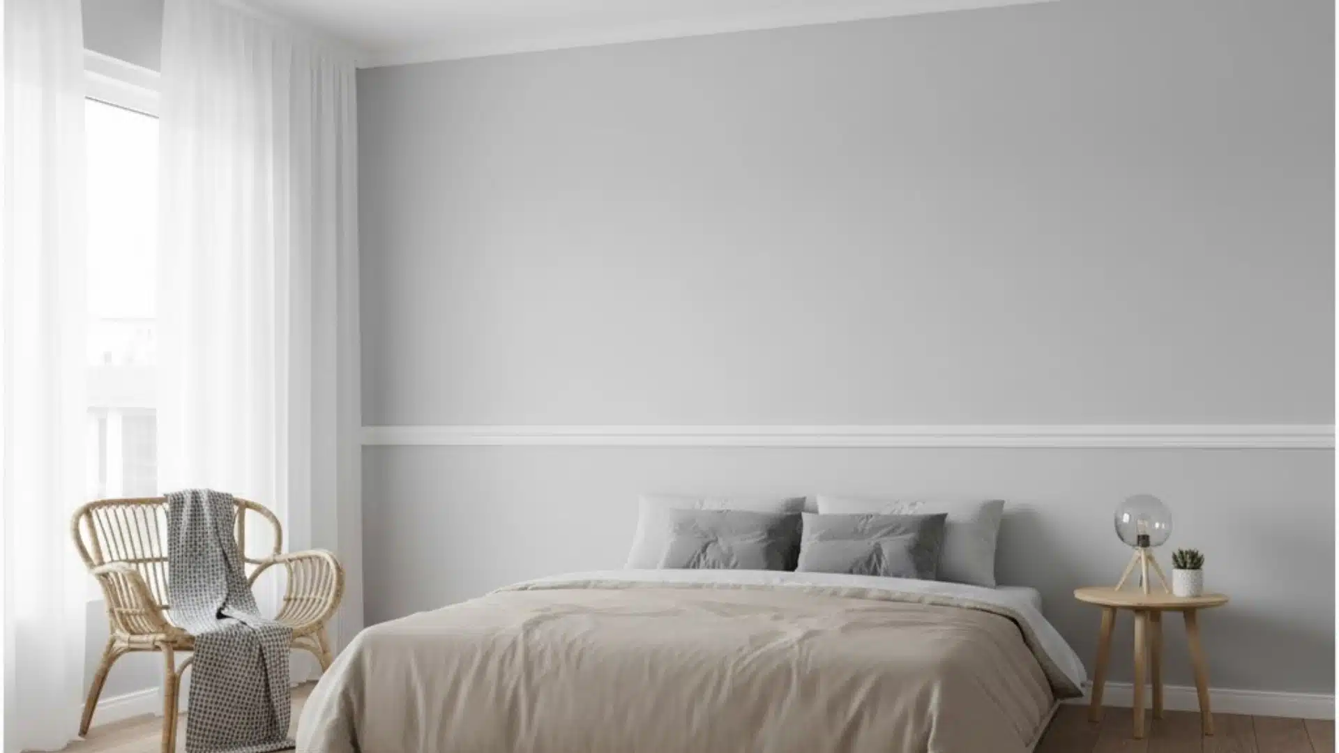 classic wooden chair rail painted white