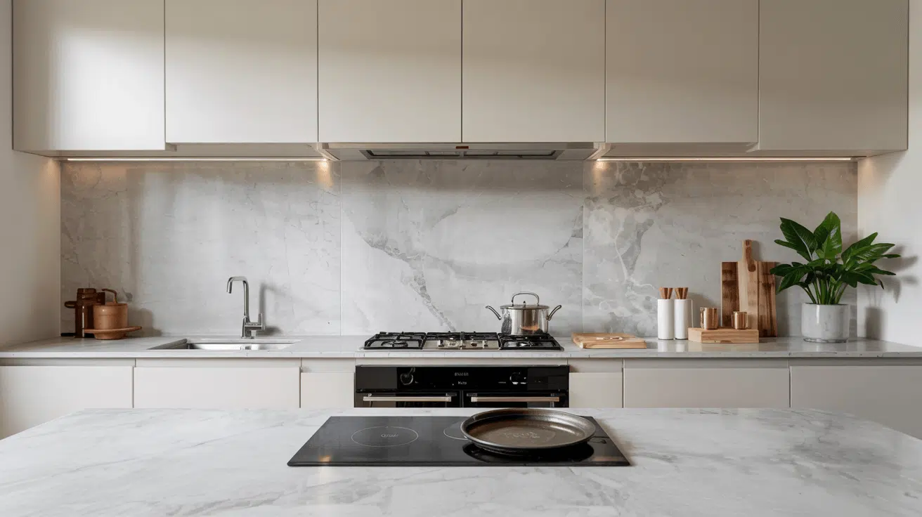clutter free backsplash kitchen