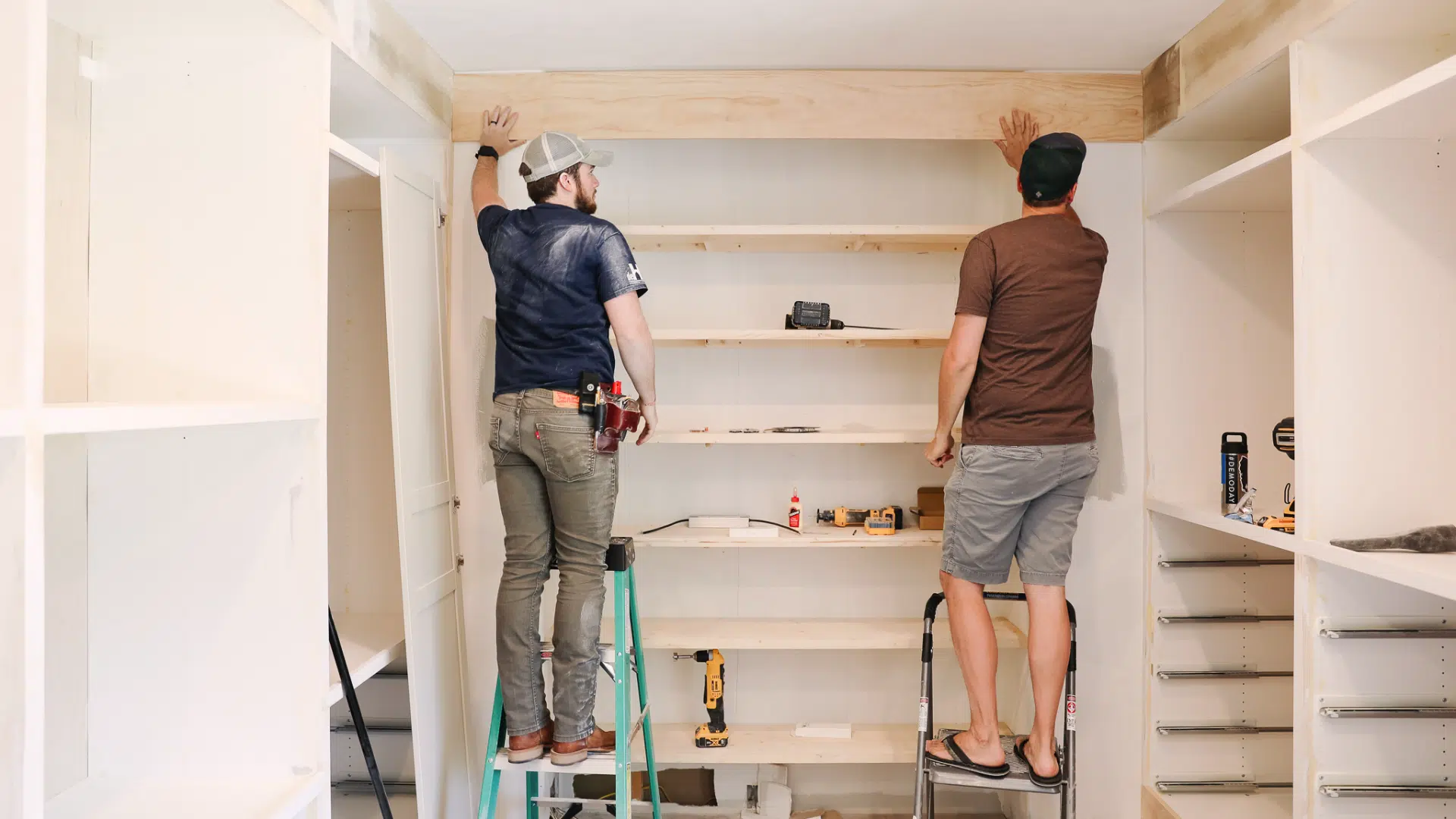 diy closet shelves featured image