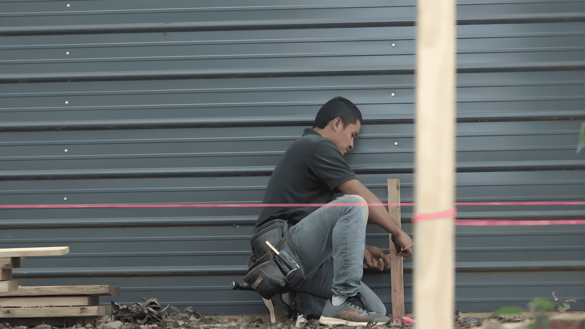 mark the foundation and lay out post locations