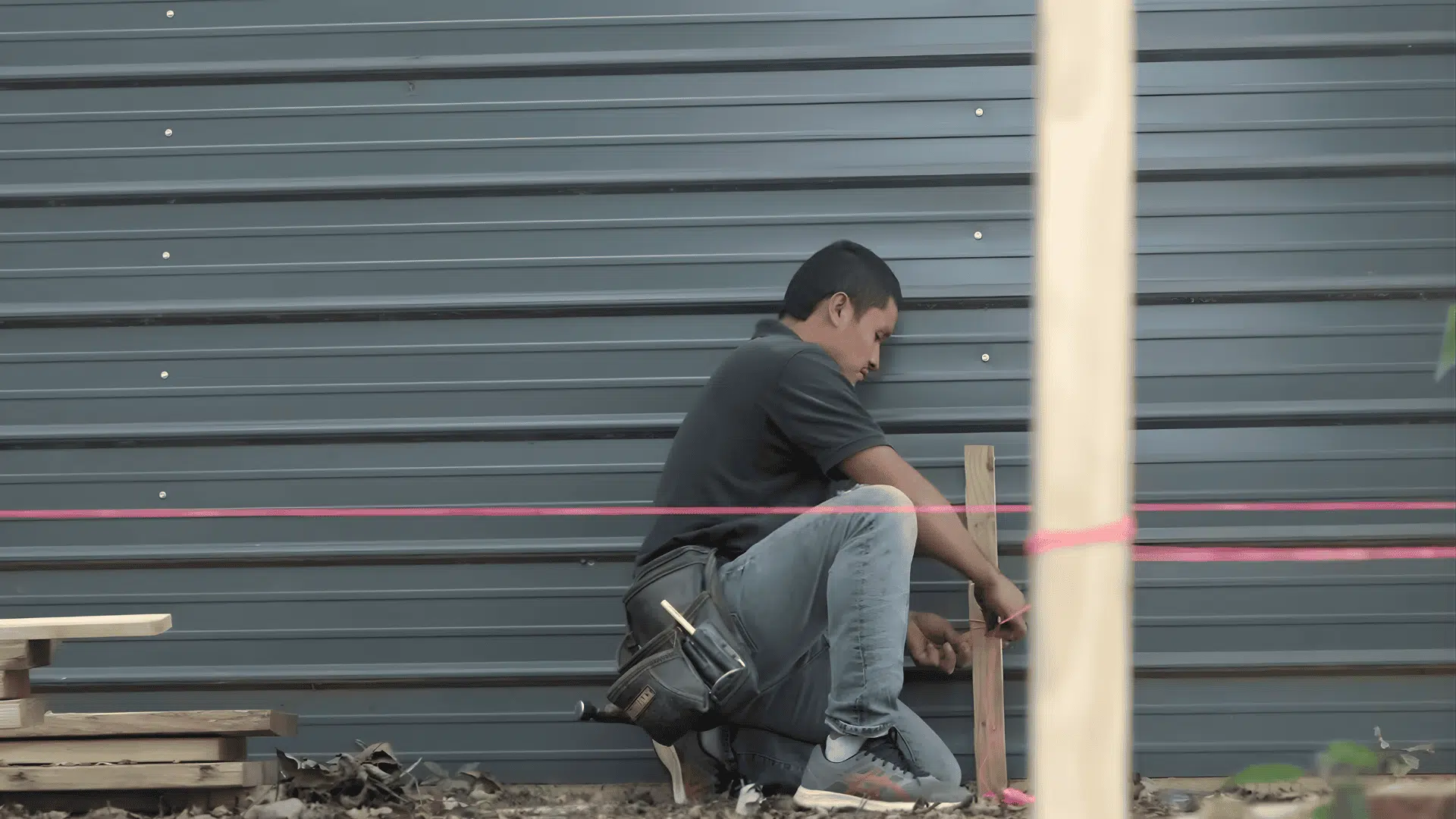 mark the foundation and lay out post locations