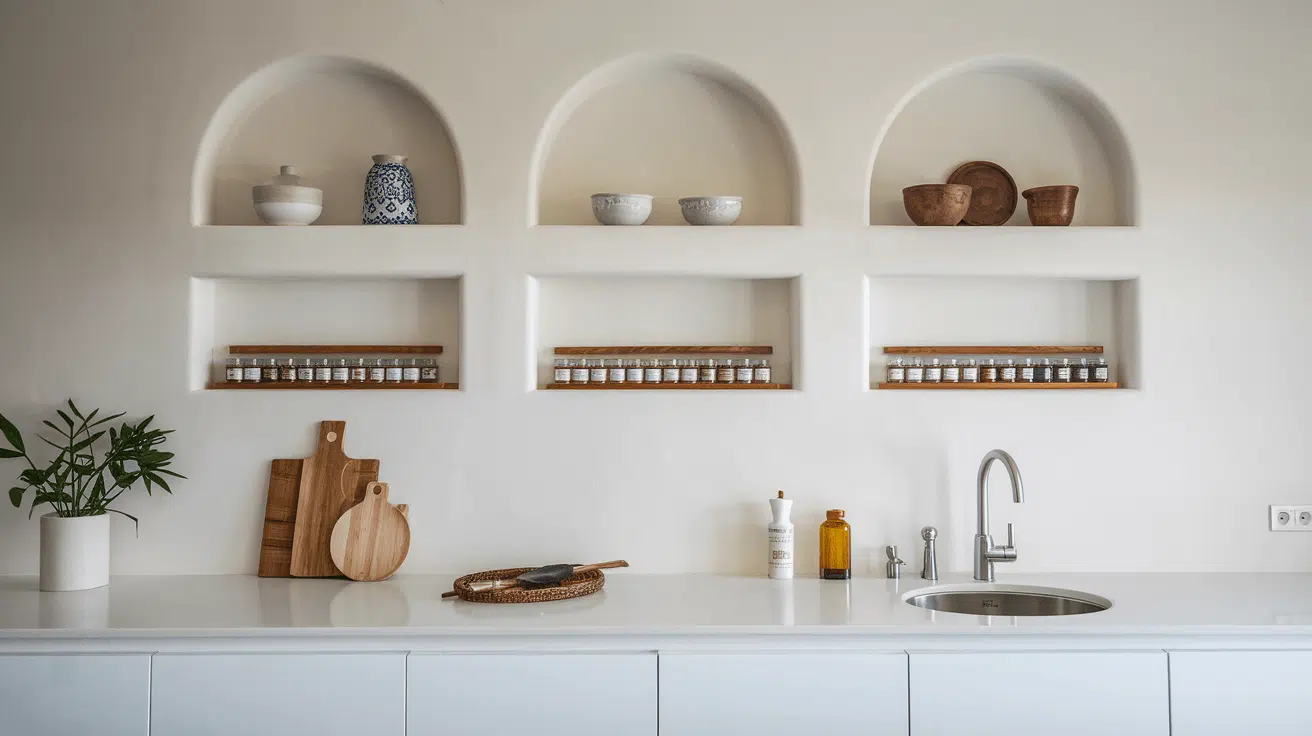 recessed shelving kitchen