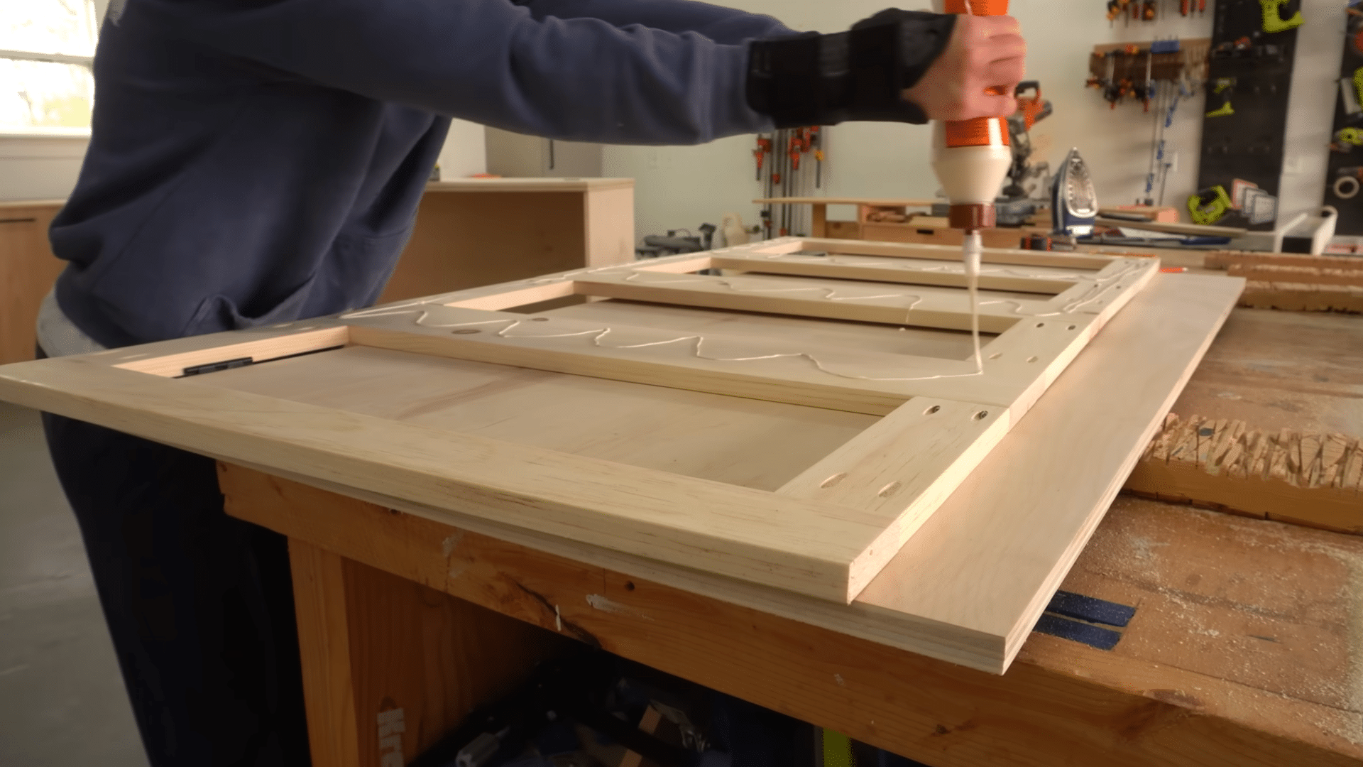 6. Add the Backer Panel and Hinges to the Door Section