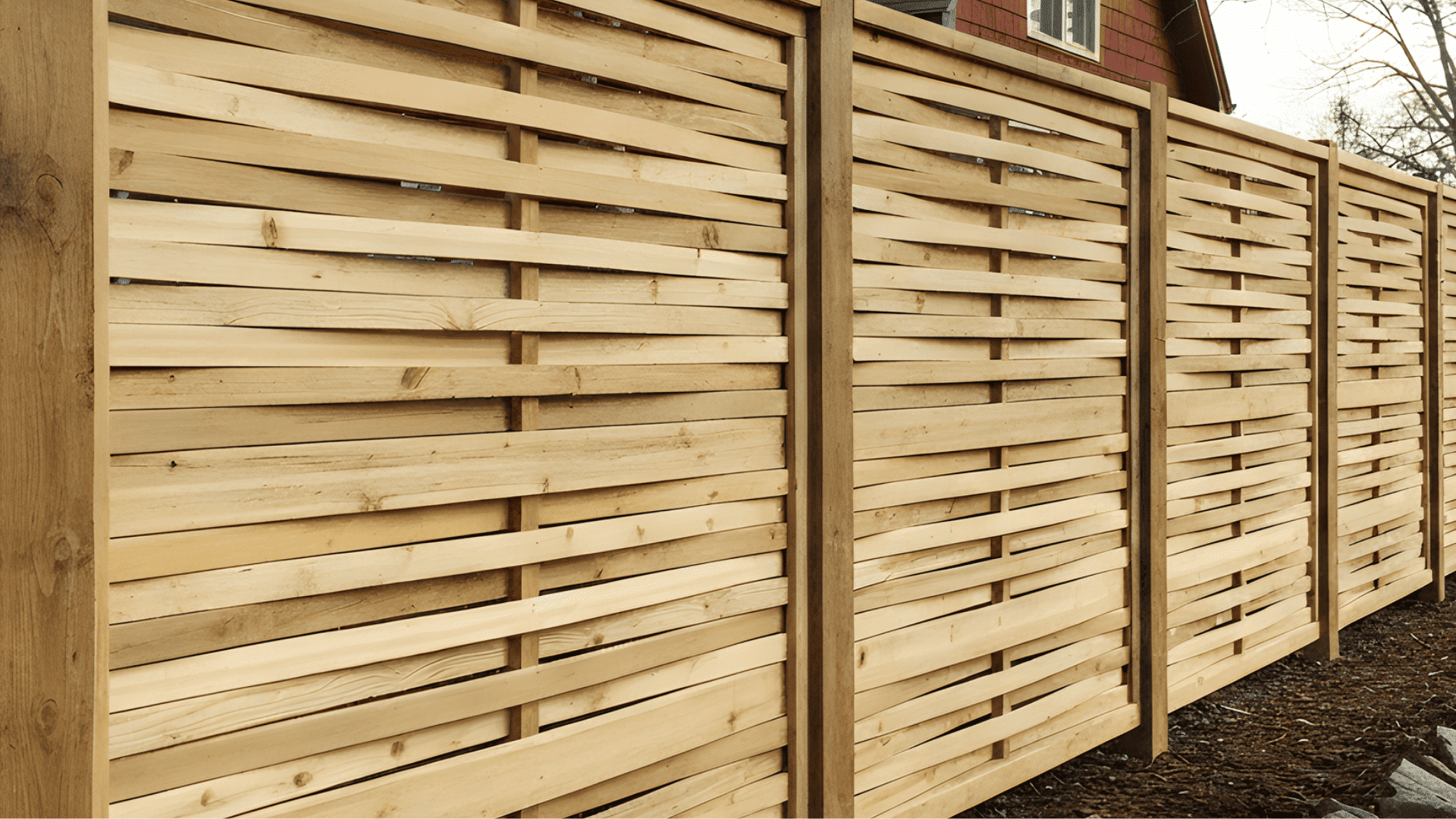 basketweave modern privacy fence ideas