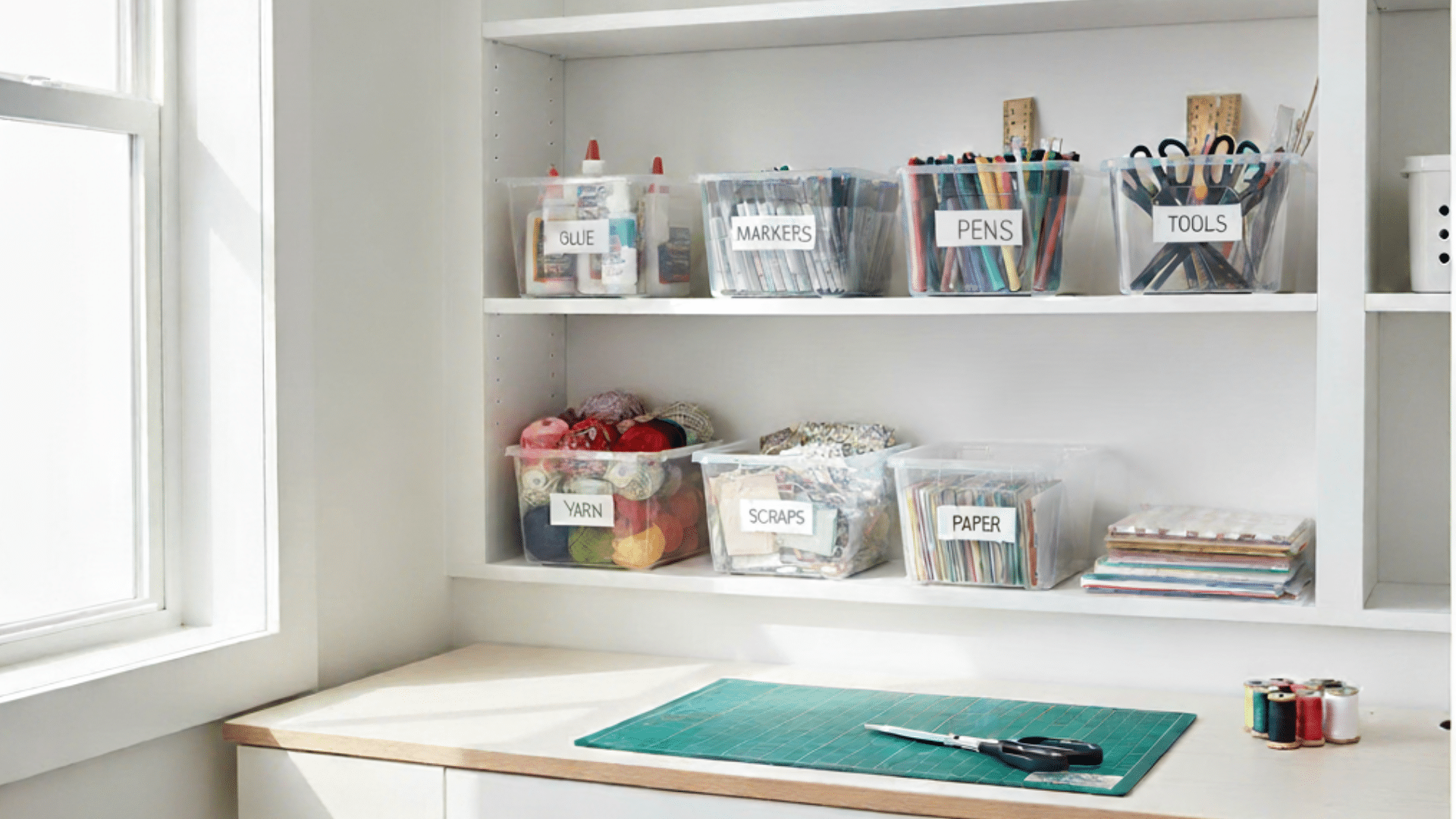 clear bins and labels