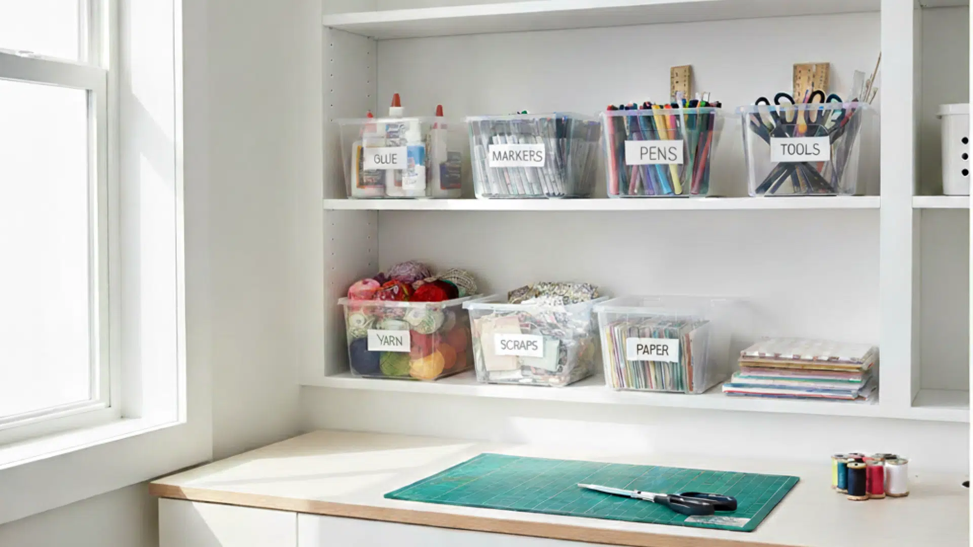 clear bins and labels