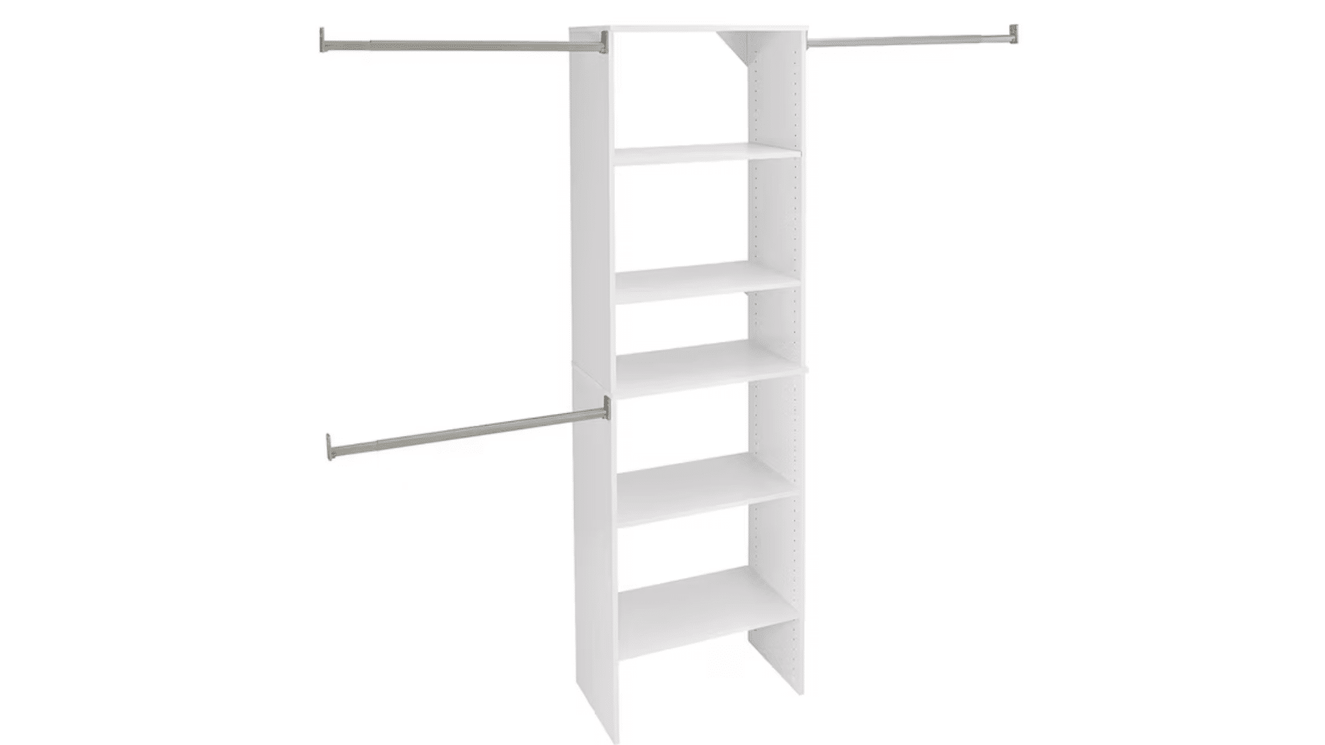 closetmaid brightwood white solid shelving