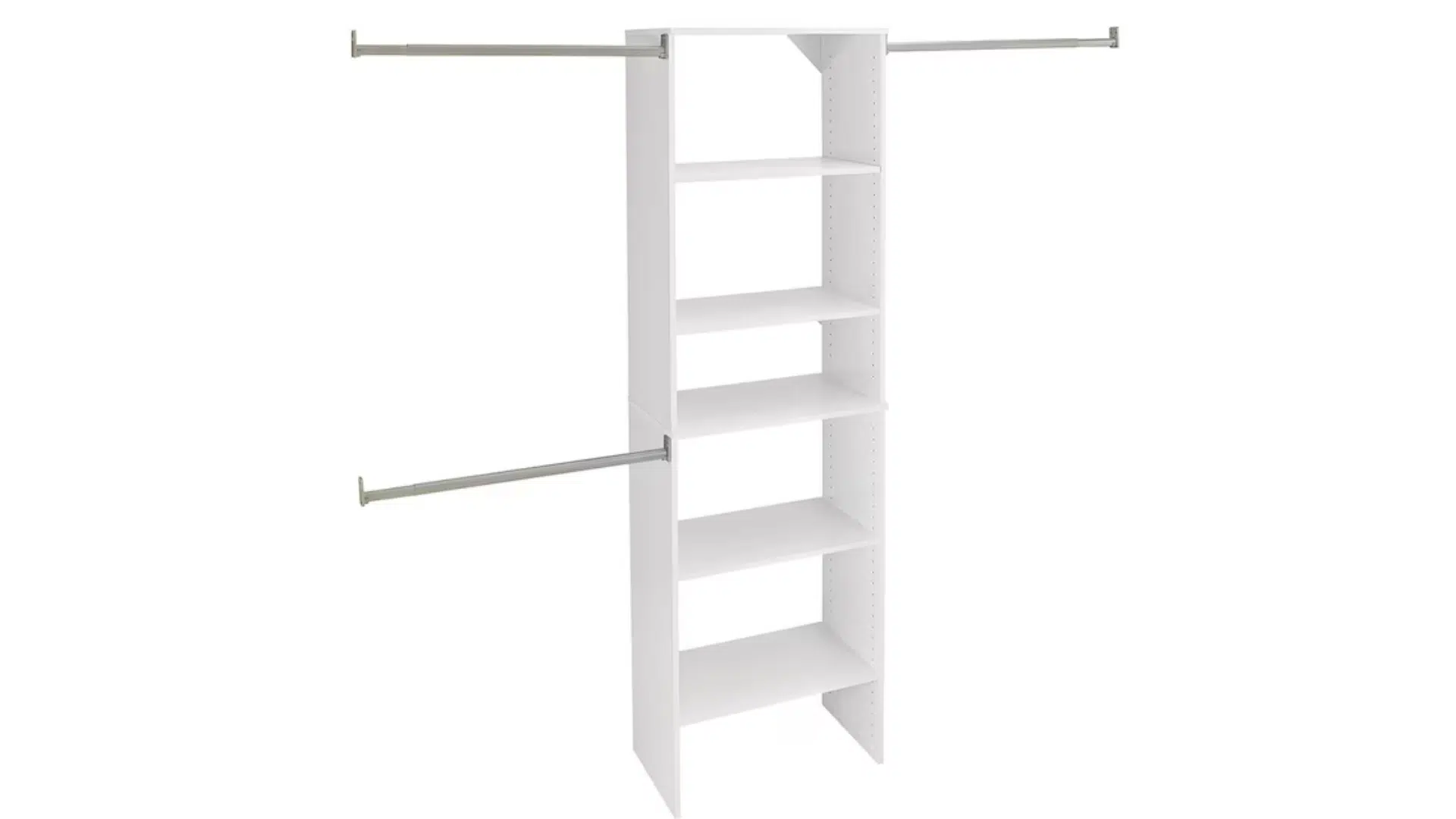 closetmaid brightwood white solid shelving