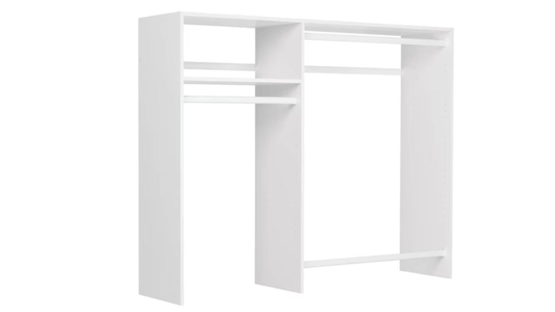 easy track white solid shelving