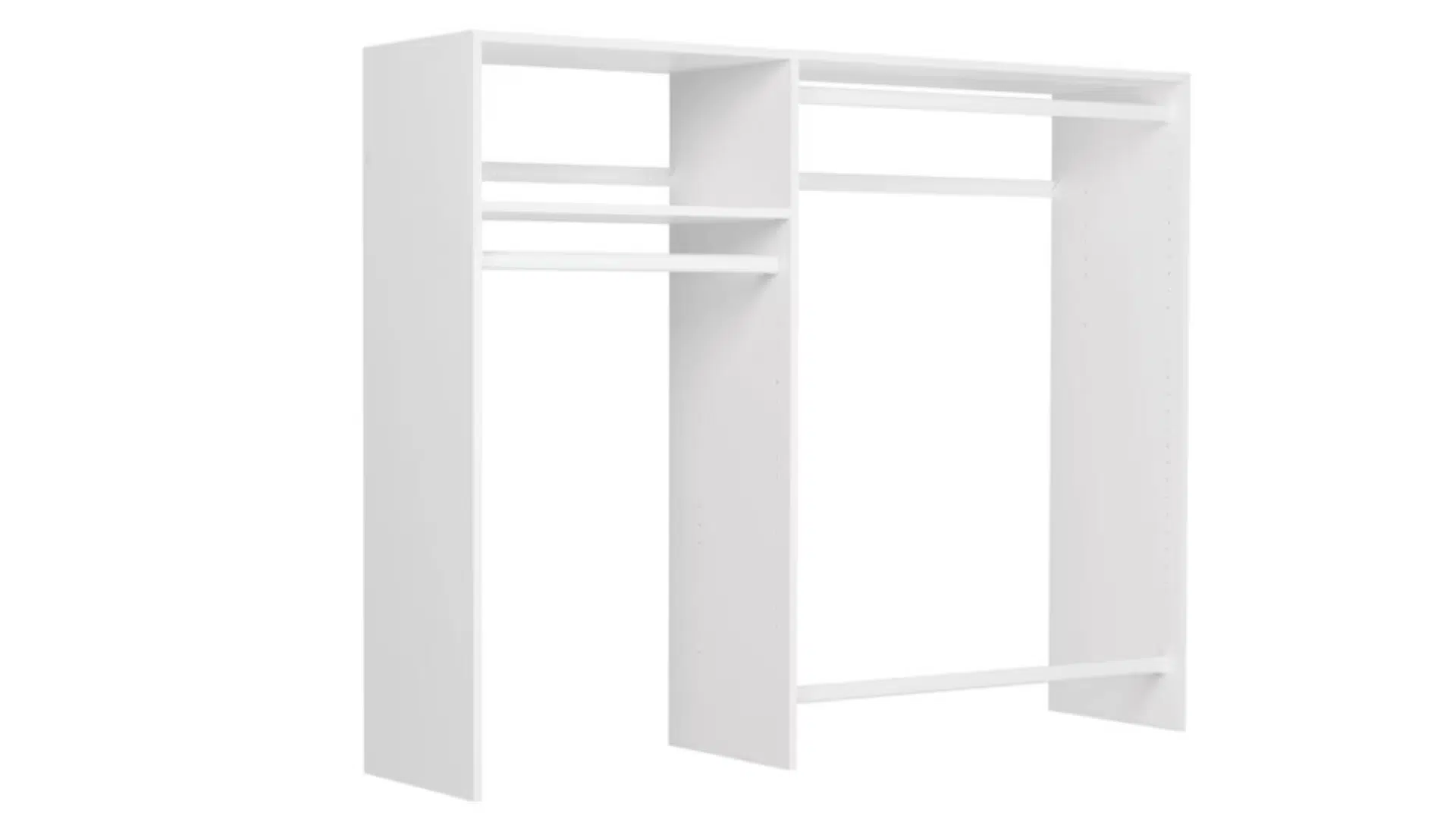 easy track white solid shelving