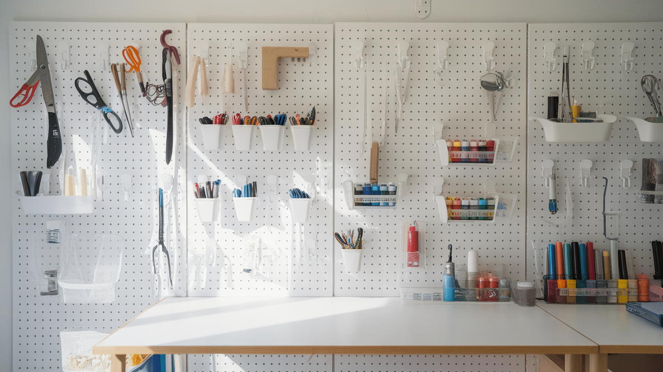 pegboard storage wall