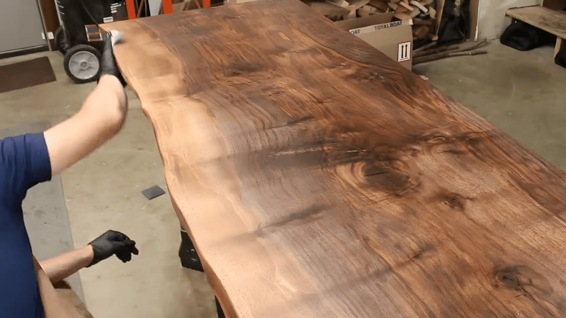 refinishing table sanding process