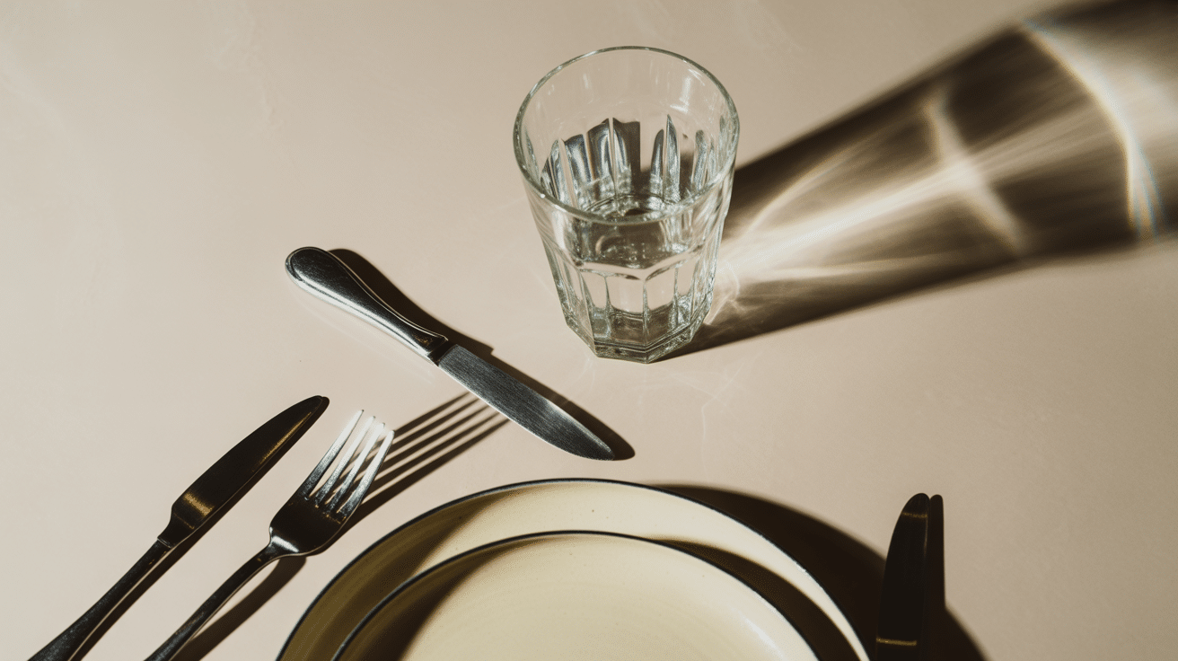 top down flat lay image of a clear drink