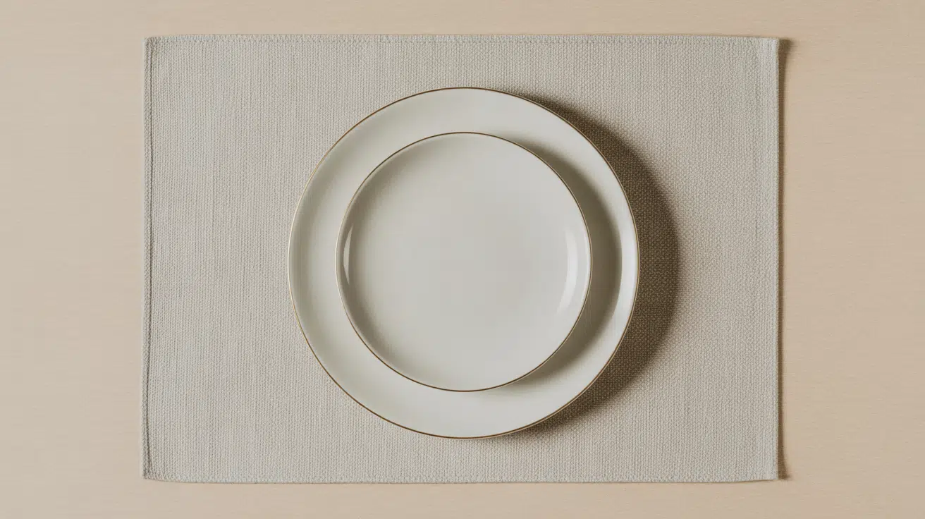top down image of a white dinner plate