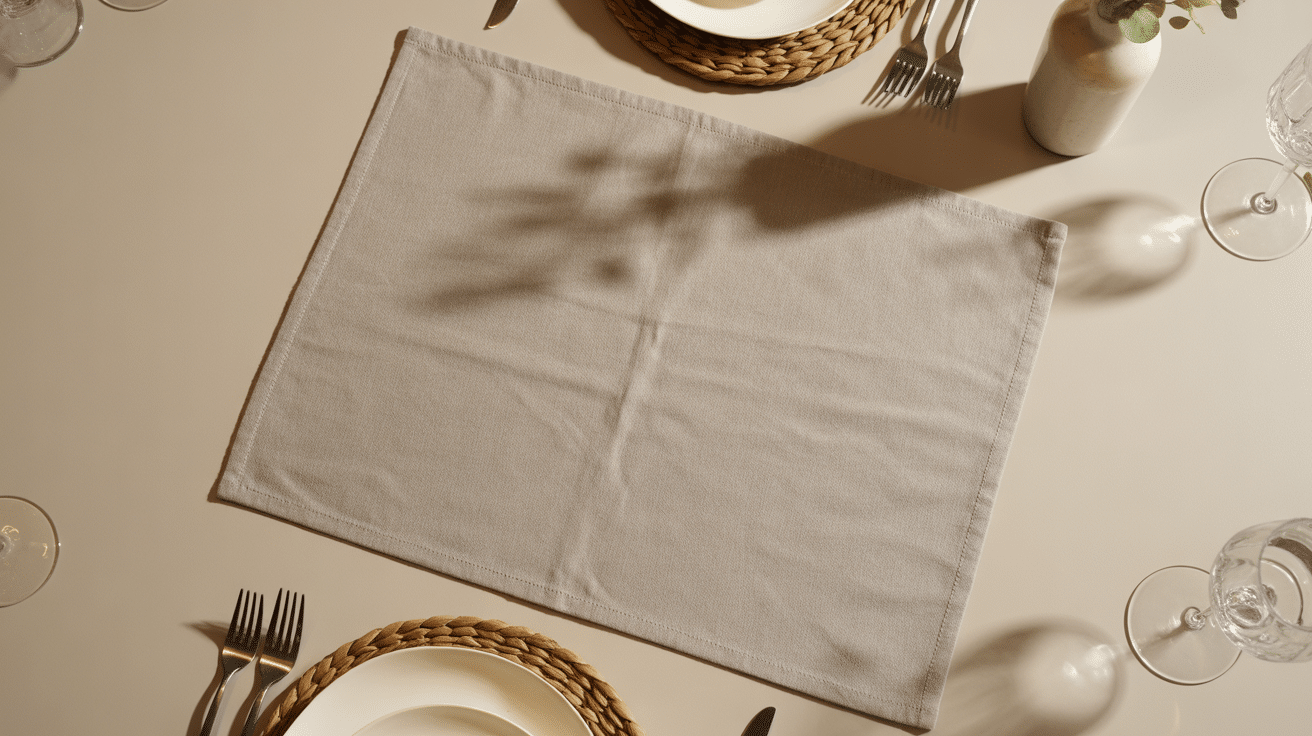 top down photo of a neutral placemat