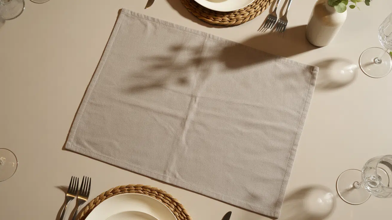 top down photo of a neutral placemat