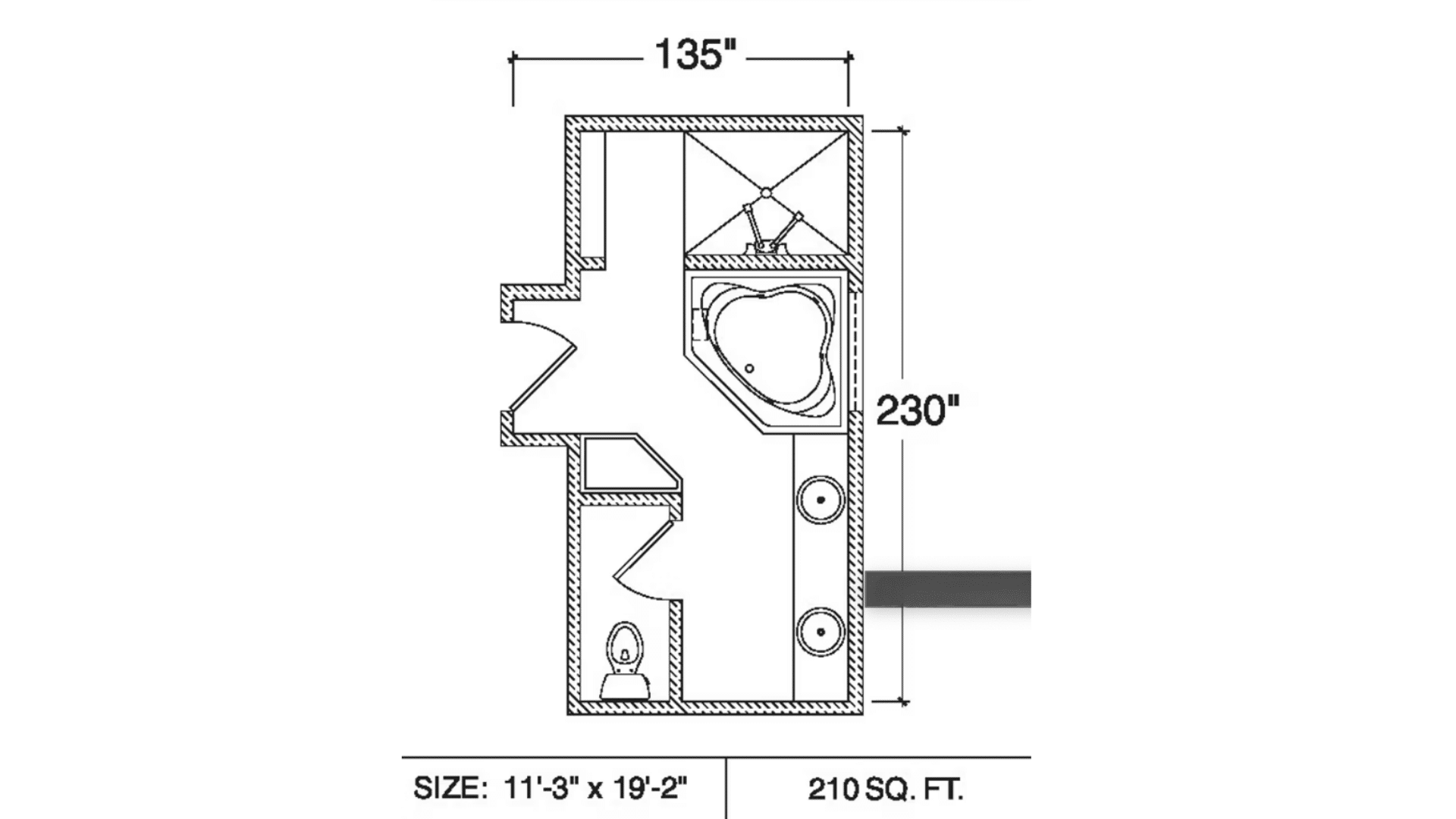 angled luxury master bath layout