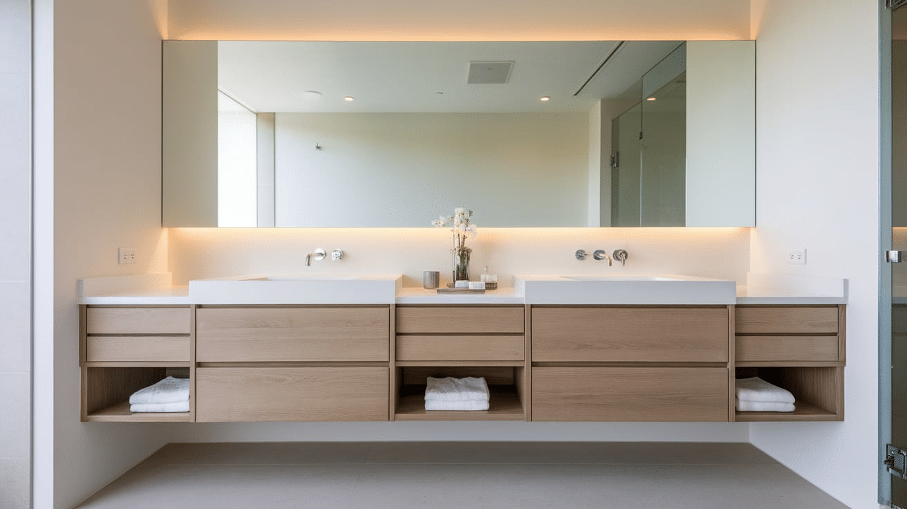 floating double vanities