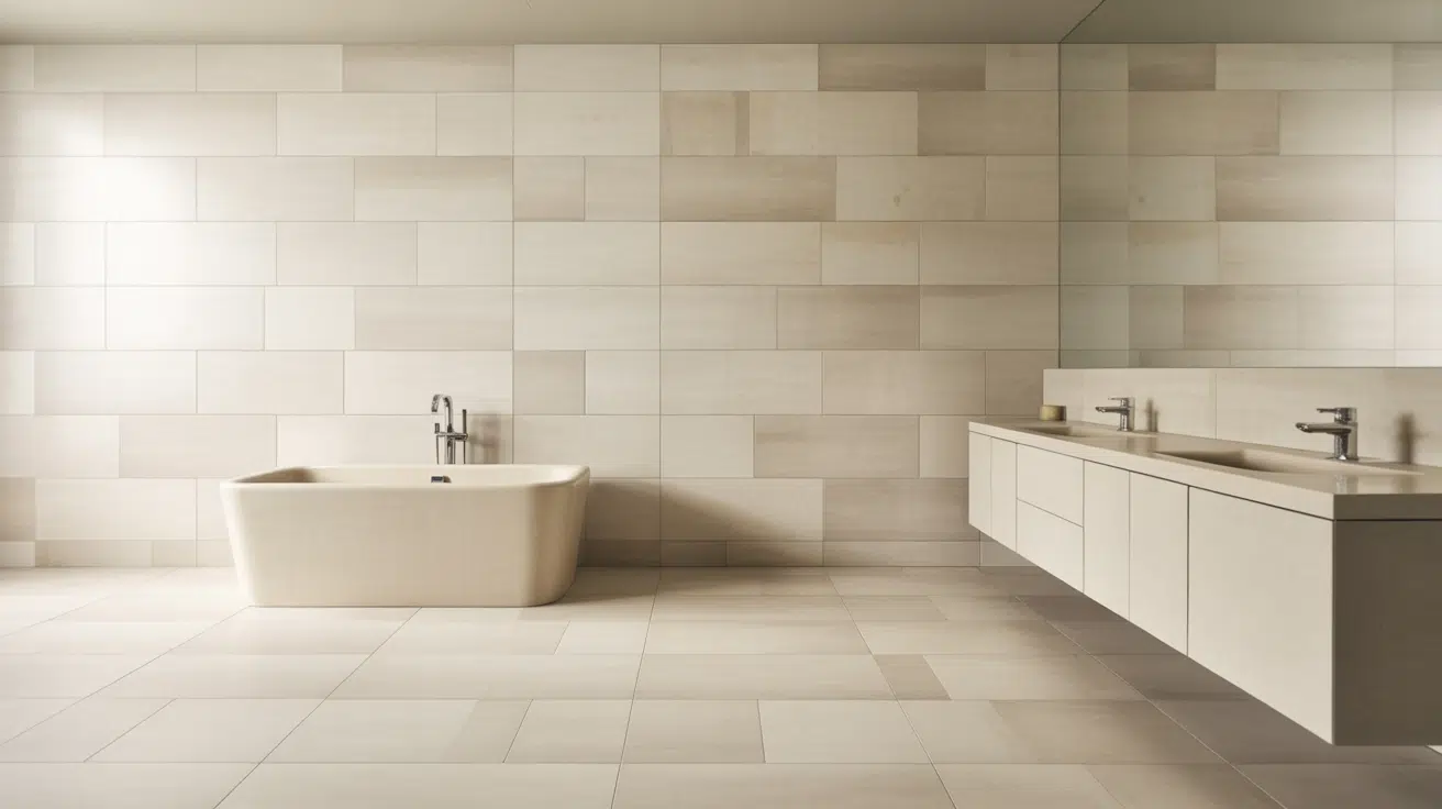 floor to ceiling large tiles