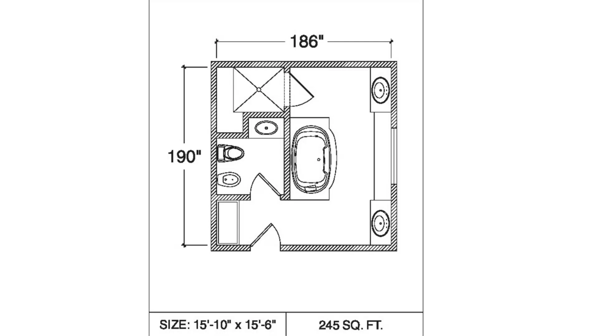 split zone master bath layout