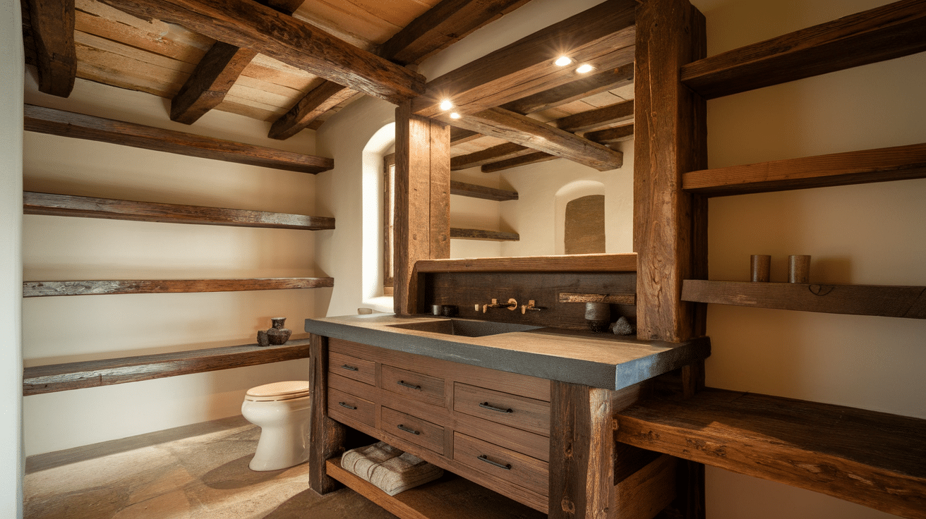 warm rustic wood accents