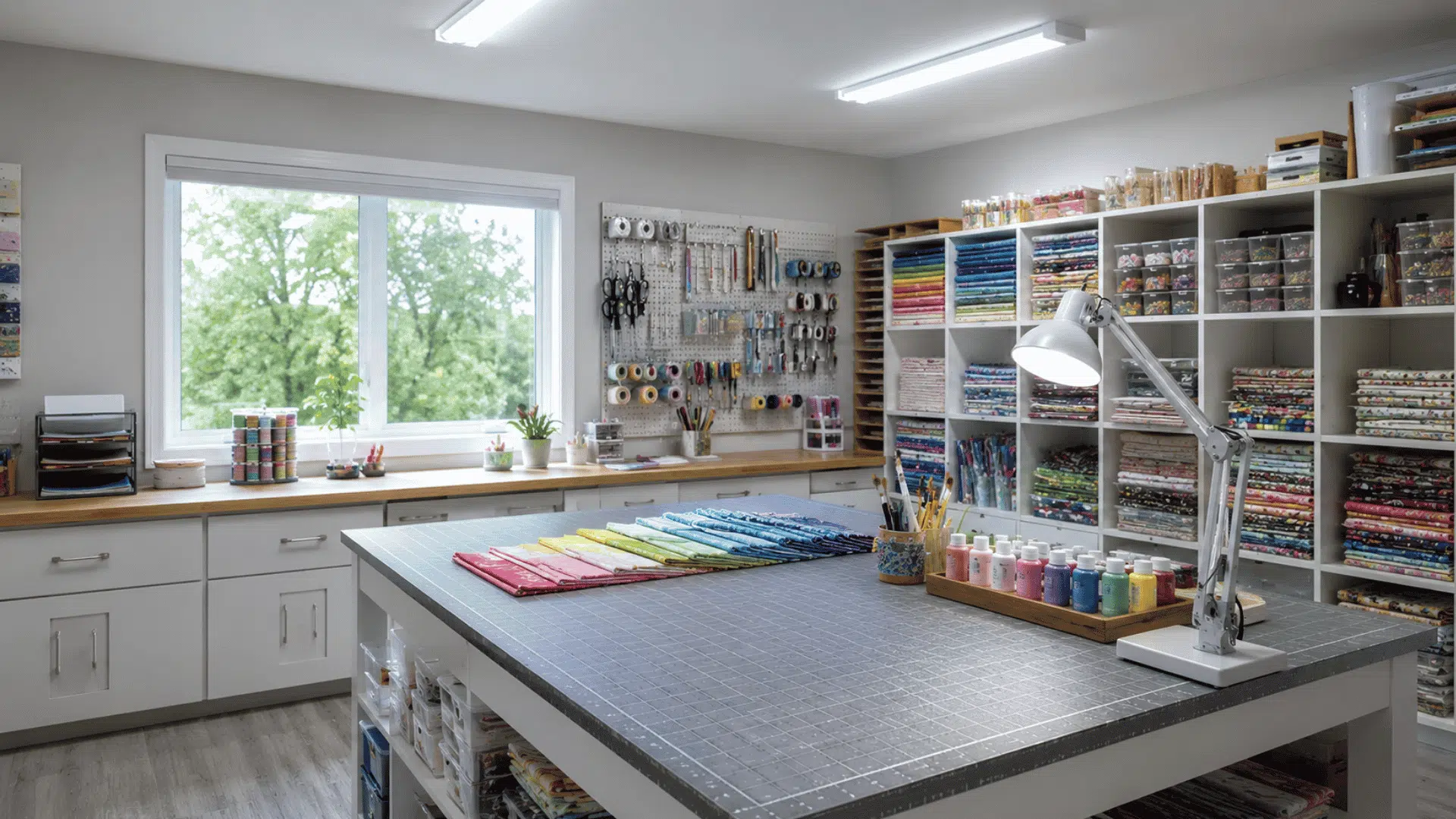 Craft room lit with cool daylight 6000K lighting