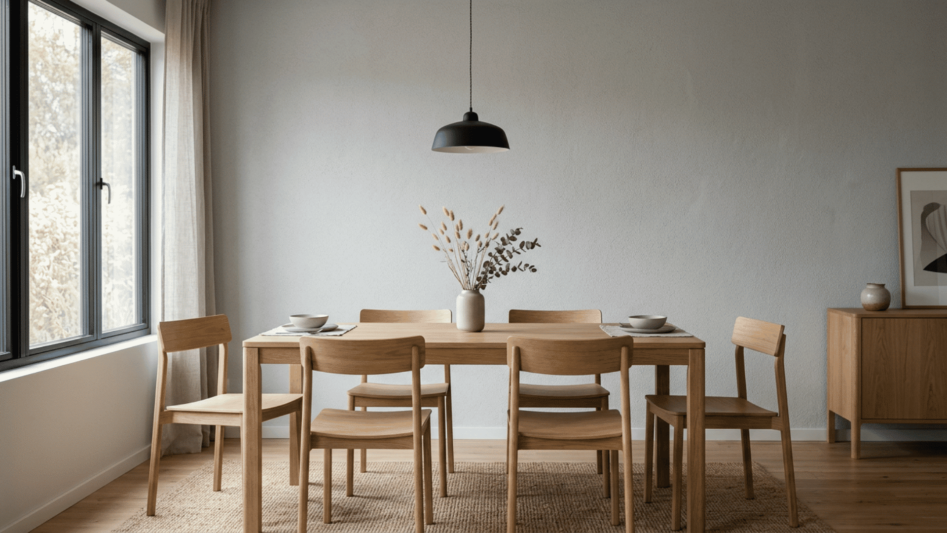 Dining room wall with subtle fine sand texture