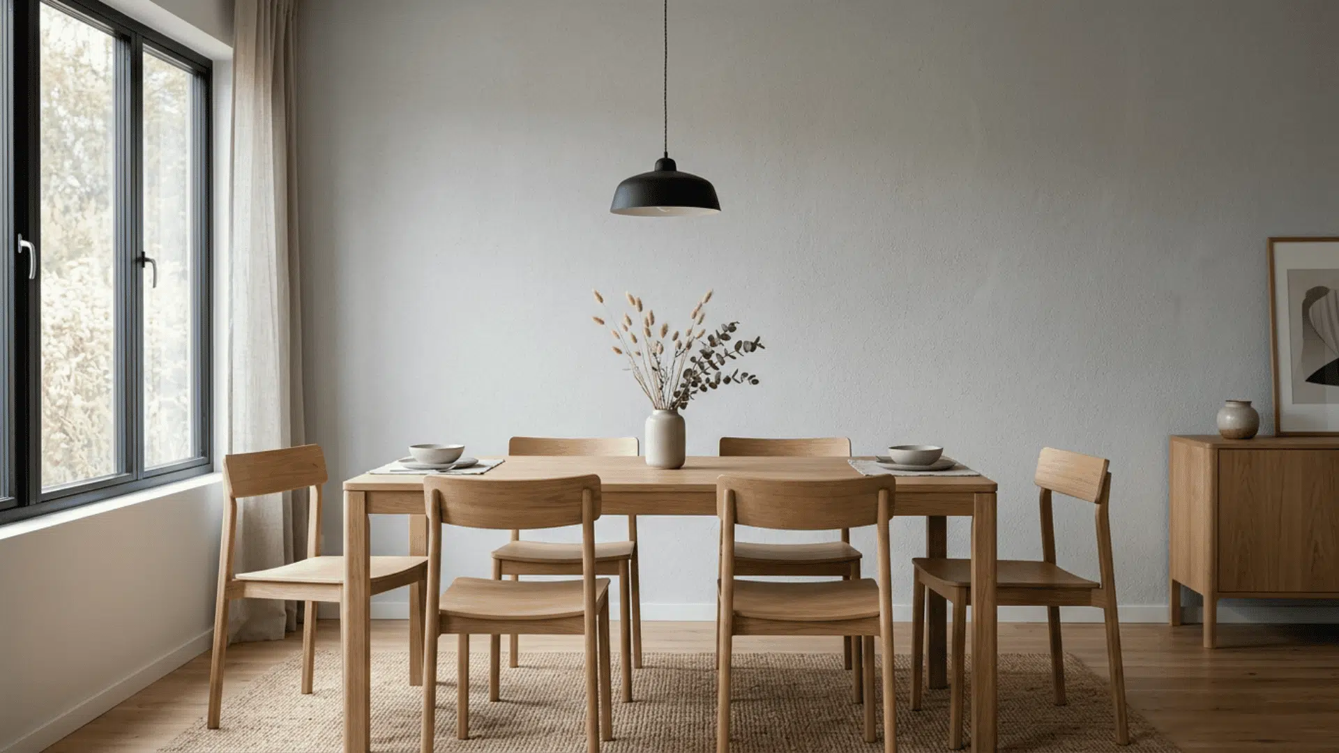 Dining room wall with subtle fine sand texture