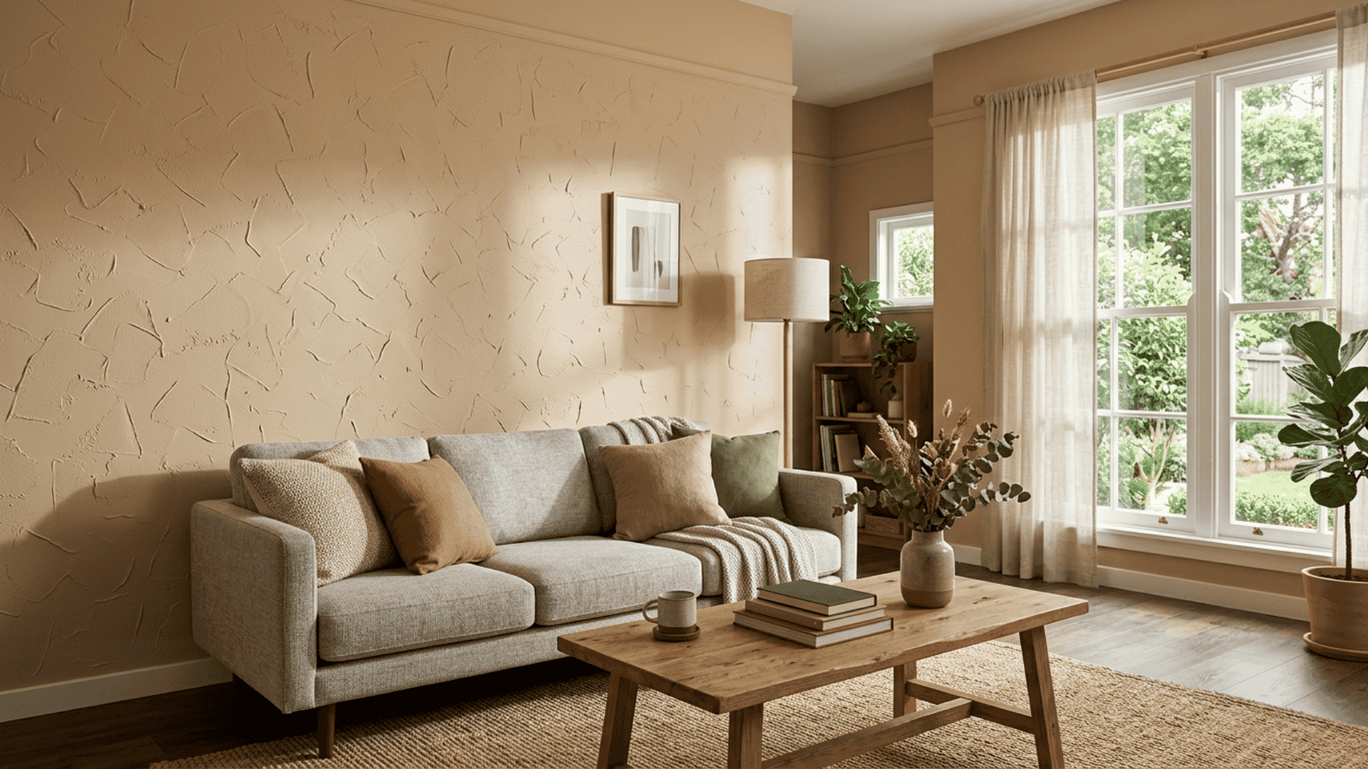 Living room wall with flattened <echighlighted><echighlighted><echighlighted><echighlighted><echighlighted>knockdown texture</echighlighted></echighlighted></echighlighted></echighlighted></echighlighted> finish