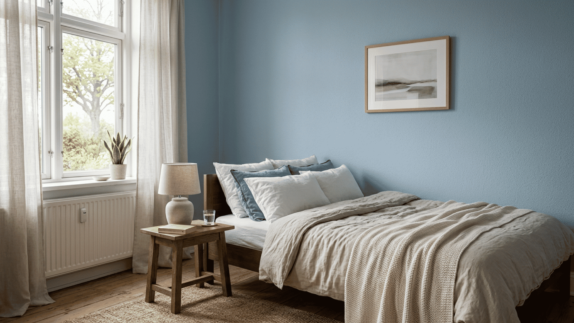 Bedroom wall with soft finish