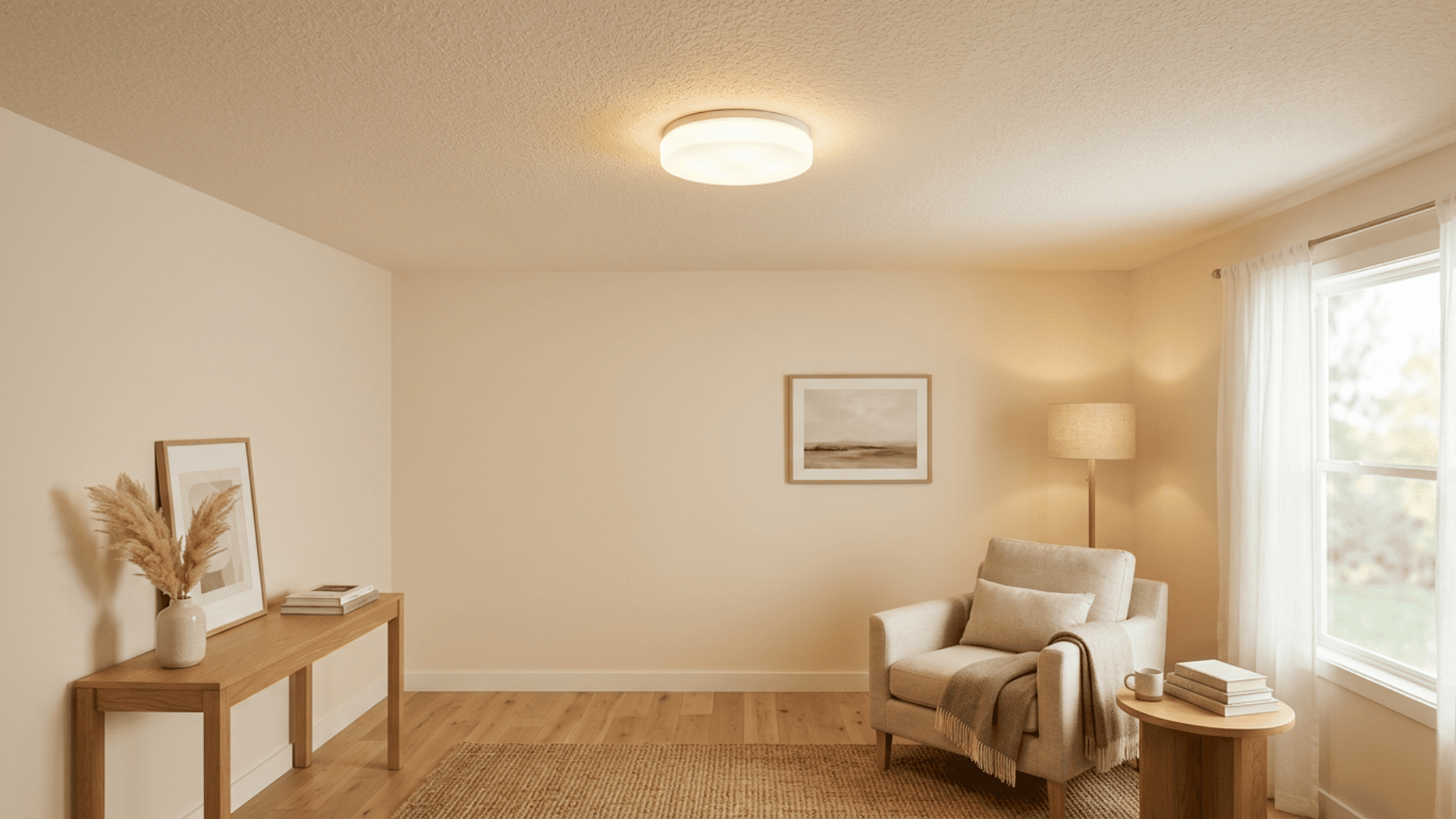 Ceiling with fine orange peel texture finish