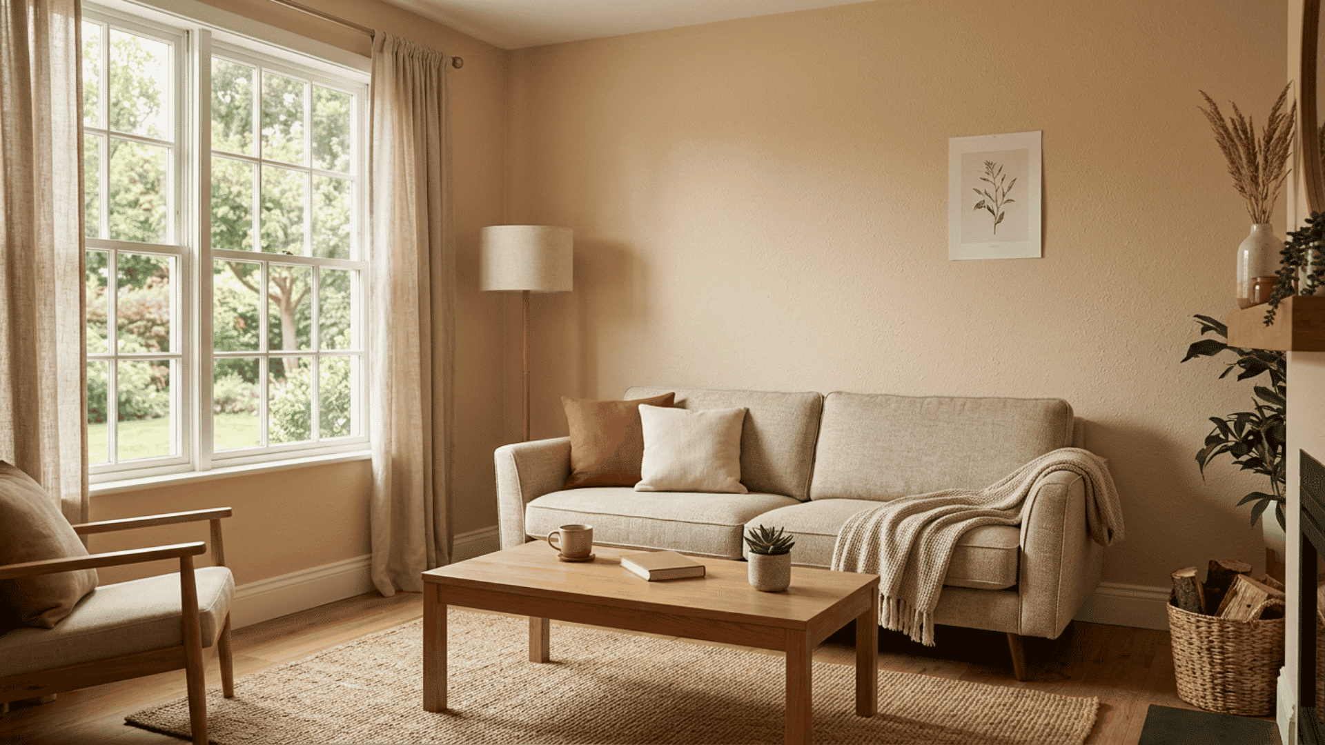 Living room wall with subtle finish