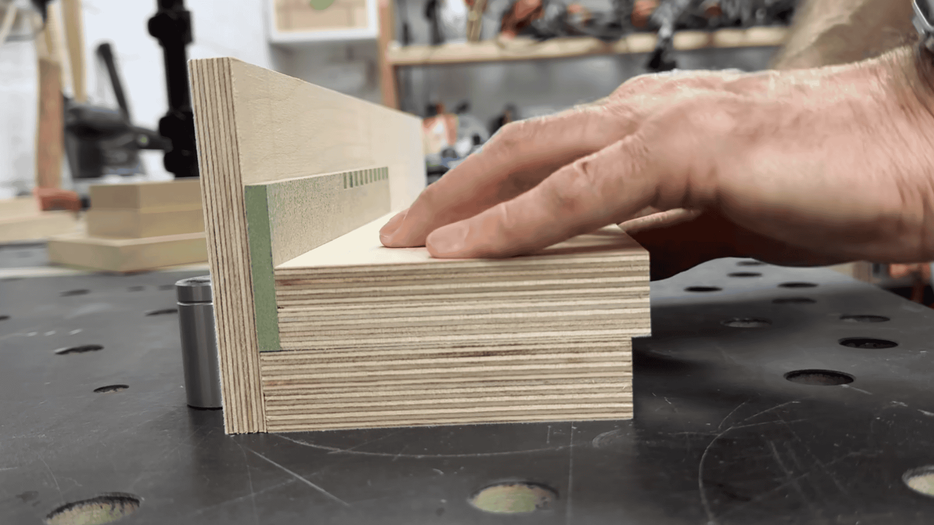 box panels sized to full finger increments before cutting precise box joints on a table saw.