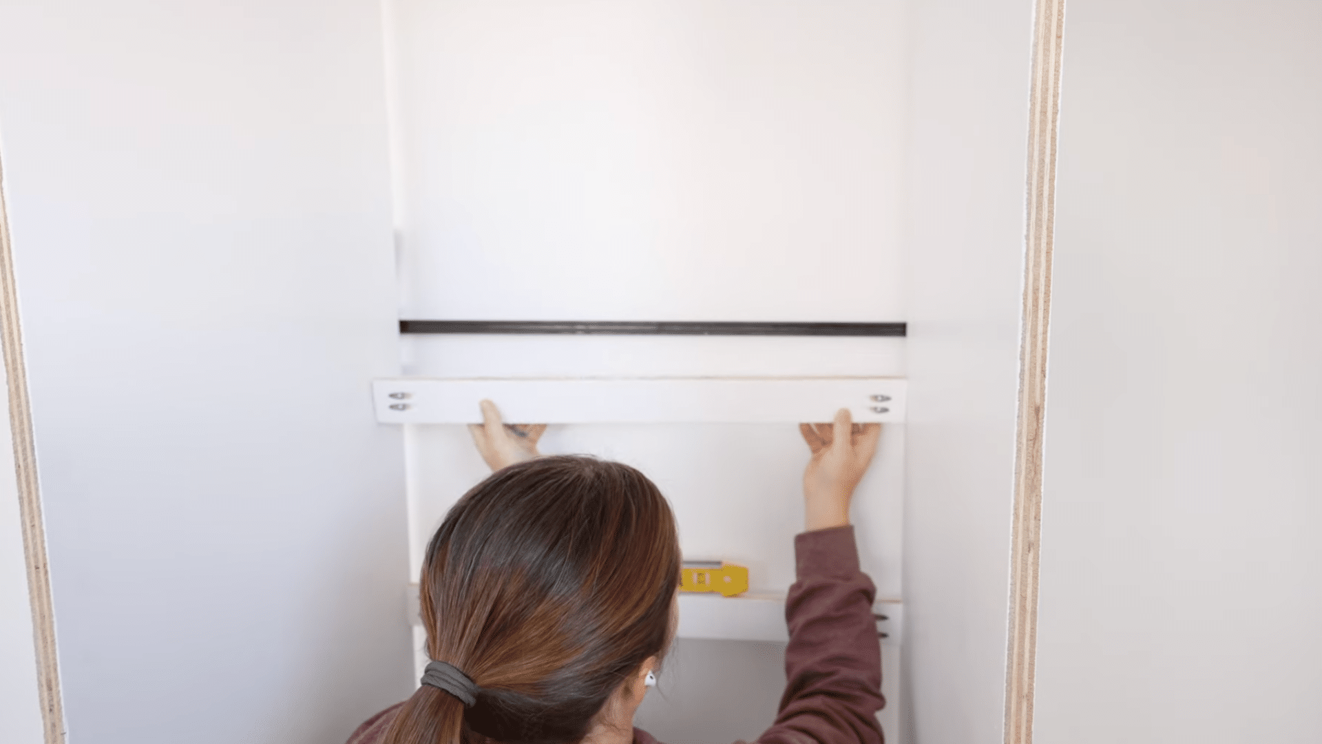 Step 8 Install Support Braces for Each Shelf